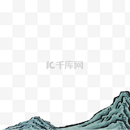 中国风古风山峰远山描线