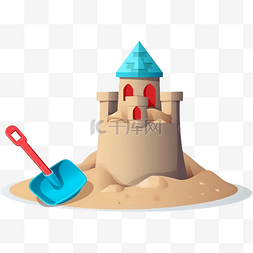 沙堆风景图片_卡通沙堆儿童城堡