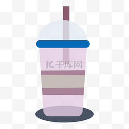 果汁饮料紫色吸管图片卡通