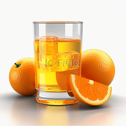 鲜榨果汁饮料海报图片_一杯鲜榨的橙子汁
