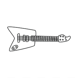 乐器素描图片_吉他乐器涂鸦素描卡通矢量吉他乐