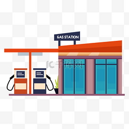 加油站素材图片_加油站燃气能源燃料扁平风格