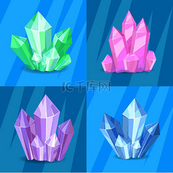 绿色水晶图片_各种绿色粉色紫色蓝色水晶宝石，