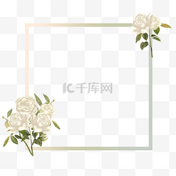 花卉白色植物渐变边框