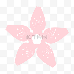 樱花线条手绘图片_白色线条花蕊粉色樱花花瓣