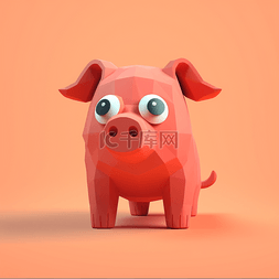 卡通3d可爱动物元素猪