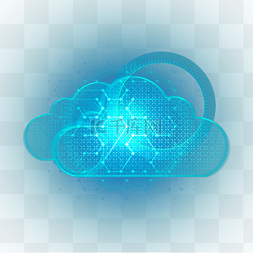 蓝色科技光影背景图片_抽象光效科技蓝色云朵光圈