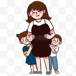 三胎图片_生育政策鼓励生育孕妇和孩子三胎