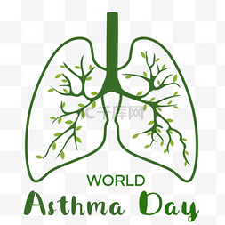 小儿哮喘图片_世界哮喘日气雾剂肺部绿叶健康