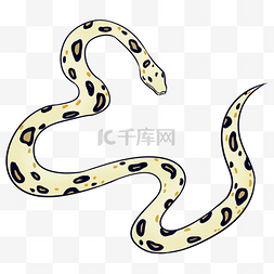 蛇动物图腾浅黄色卡通
