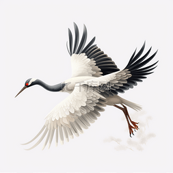 中国画画册内页图片_灰色中国风飞舞的仙鹤