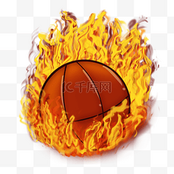 篮球火灾燃烧体育图标