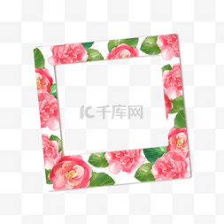 粉色复古相框图片_花卉植物宝丽来艳丽相框