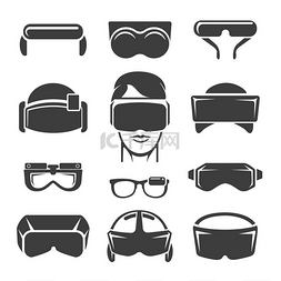 眼镜技术图片_虚拟现实图标。