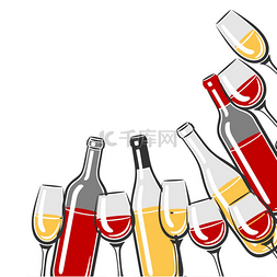 工业酒精图片_背景是几瓶和几杯葡萄酒餐厅和酒