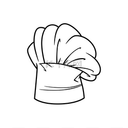 面包师帽隔离轮廓图标矢量线性厨