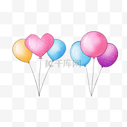 卡通水彩气球装饰