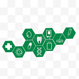 互联网智慧医疗绿色蜂窝符号