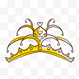 华丽的黄色线稿宝石皇冠