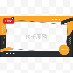 边框线条橙色图片_橙色黑色长方形视频流边框