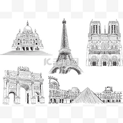 手绘巴黎图片_巴黎的旅游景点