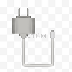 充电器电源图片_充电器充电线立体灰色