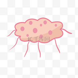花儿形状图片_橙色粉色简约形状卡通病毒细菌