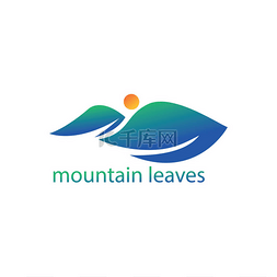 创意叶标图解山区自然设计色彩矢