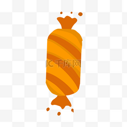 橙色系装饰图片_糖果万圣节糖橙色插图图案