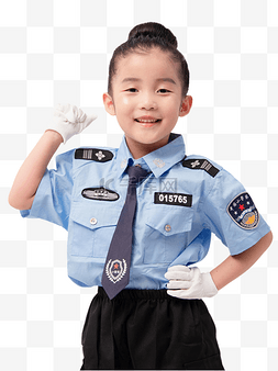 女孩穿警服