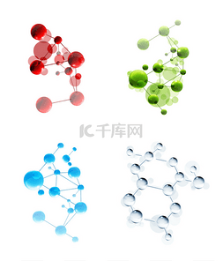 化学元素手绘图片_分子的一套