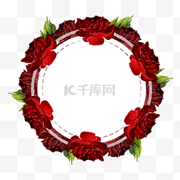 勃艮第玫瑰婚礼水彩精致边框
