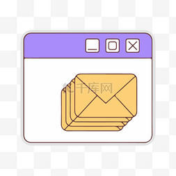 邮件信封网页图片_邮件网页紫色图片卡通绘画创意