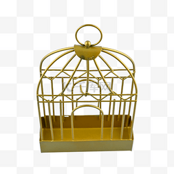 艺术鸟笼图片_笼子金属的金色的密闭笼子