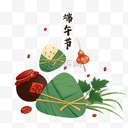 艾草粽子图片_端午节安康节日