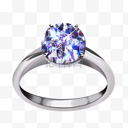 紫色宝石钻石钻戒