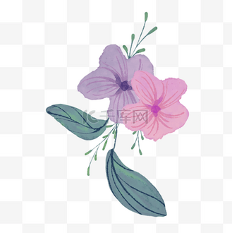 双色漂亮花瓣卡通剪贴画