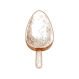 香草或巧克力冰淇淋棒上的独立草