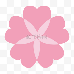 可爱粉色剪纸卡通樱花