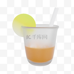 度假立体图片_3DC4D立体夏日果汁饮品