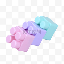 建筑立方体粉色塑料积木