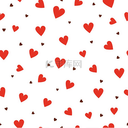 红心矢量元素图片_心形无缝图案情人节和结婚礼物包