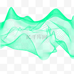科技测量图片_量子科技抽象绿色起伏测量线条