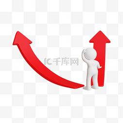 冲刺誓师图片_3DC4D立体商务小白人上升