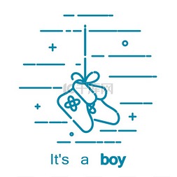 男孩的矢量插图的生日概念小白鞋