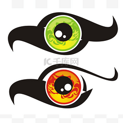 绿眼球图片_眼睛符号形式的一只鸟
