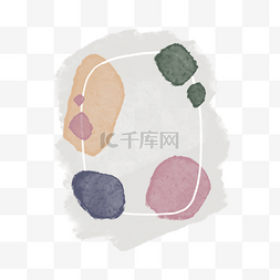 蔬菜水果水彩图片_几何水彩涂鸦多彩色块组合文本框