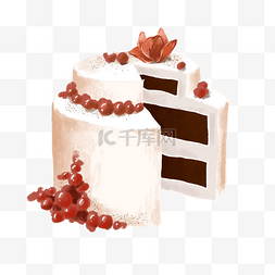 莓果水彩生日蛋糕