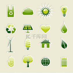 设置按钮卡通图片_绿色环境的图标集