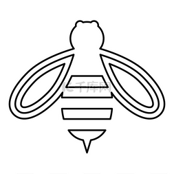 蜜蜂简单图片_蜜蜂蜂蜜轮廓轮廓图标黑色矢量插